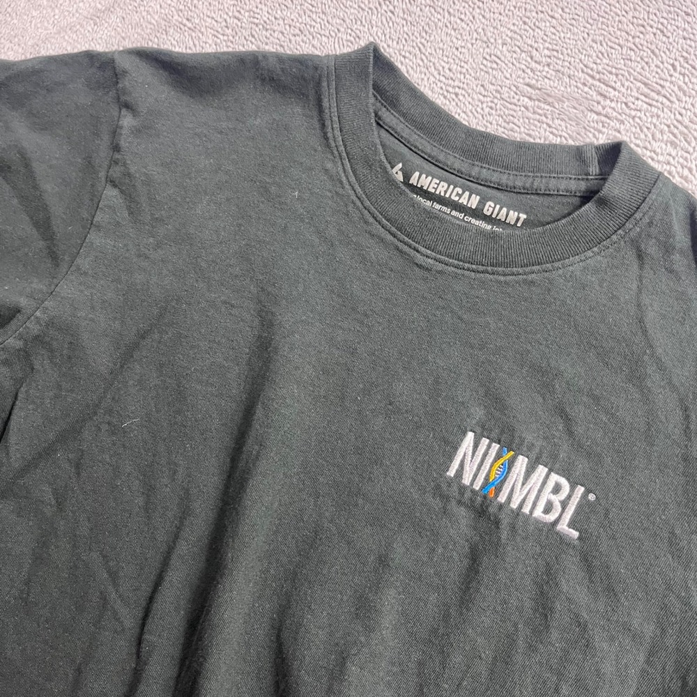 American Giant Mens NIIMBL Logo T-Shirt Gray Cotton Made in USA Size M
